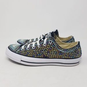 Converse Chuck Taylor Low Custom Bling Rhinestones Shoes Size 8.5 Women’s